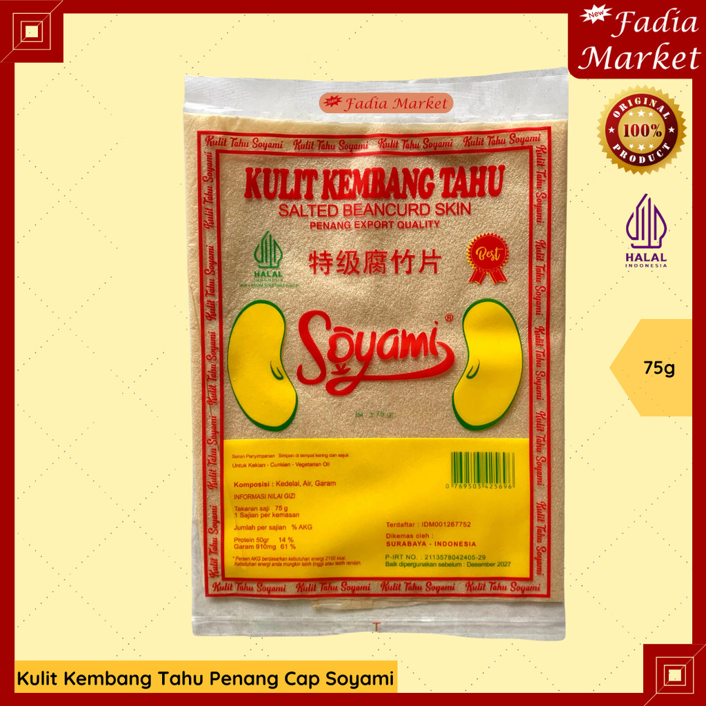 

Kulit Kembang Tahu Penang Bungkus Kekian Cap Soyami 75g