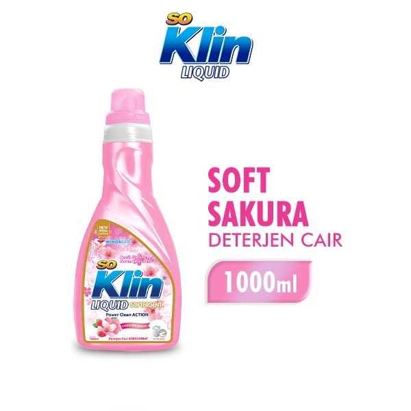 Soklin Deterjen Cair Japanese Sakura Strawberry Botol 1 Liter