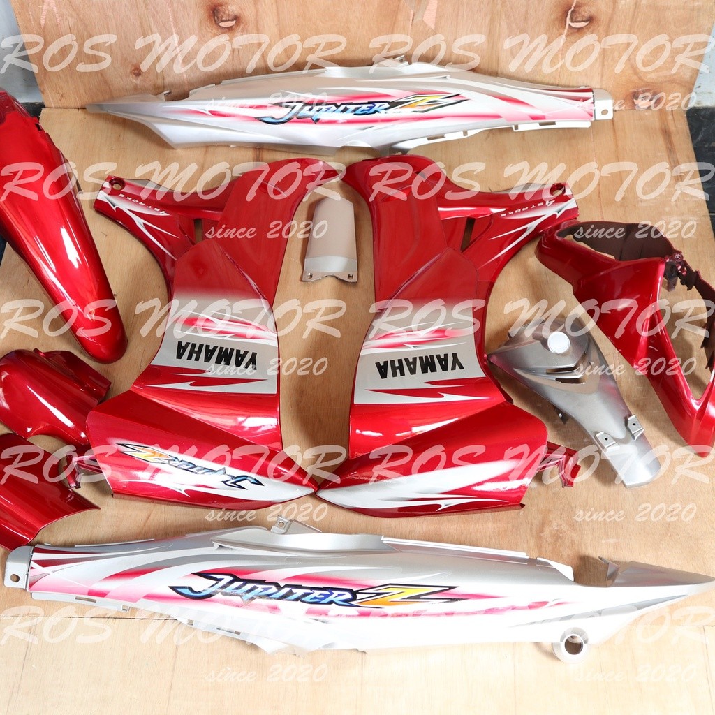 Cover Body Jupiter Z New Burhan 2007 Merah Silver Full Set Halus Bodi Jupiter Z Burhan Body Jupiter 