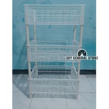 NEW PRODUK [TERBARU] Set Rak Keranjang Bekas Buah 3 Susun Serbaguna Berkualitas TERLARIS
