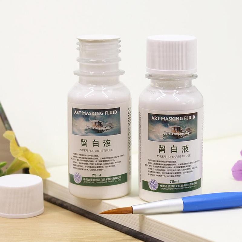

1Pcs Art Masking Fluid 18ml/75ml Stay White Pigment Cover Liquid Stationery Watercolor Painting Tube School Office Art Supplies