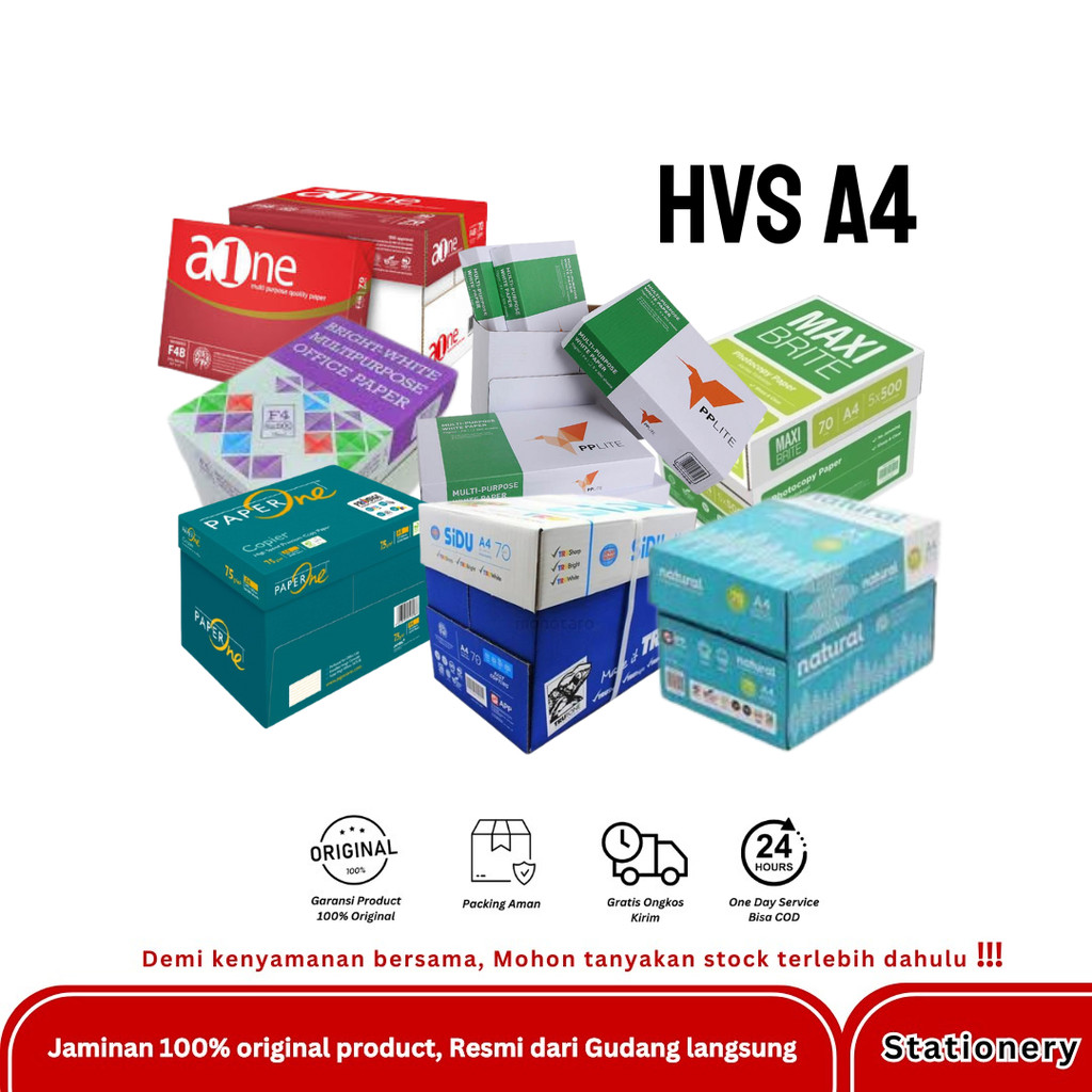 

HVS A4 70 75 80 100 GSM KARTON /BOX
