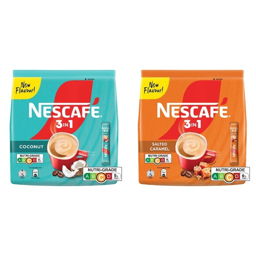 

Kopi NESKAFE 3 in 1 Instant Coffee - Salted Caramel & Coconut - asal Singapore