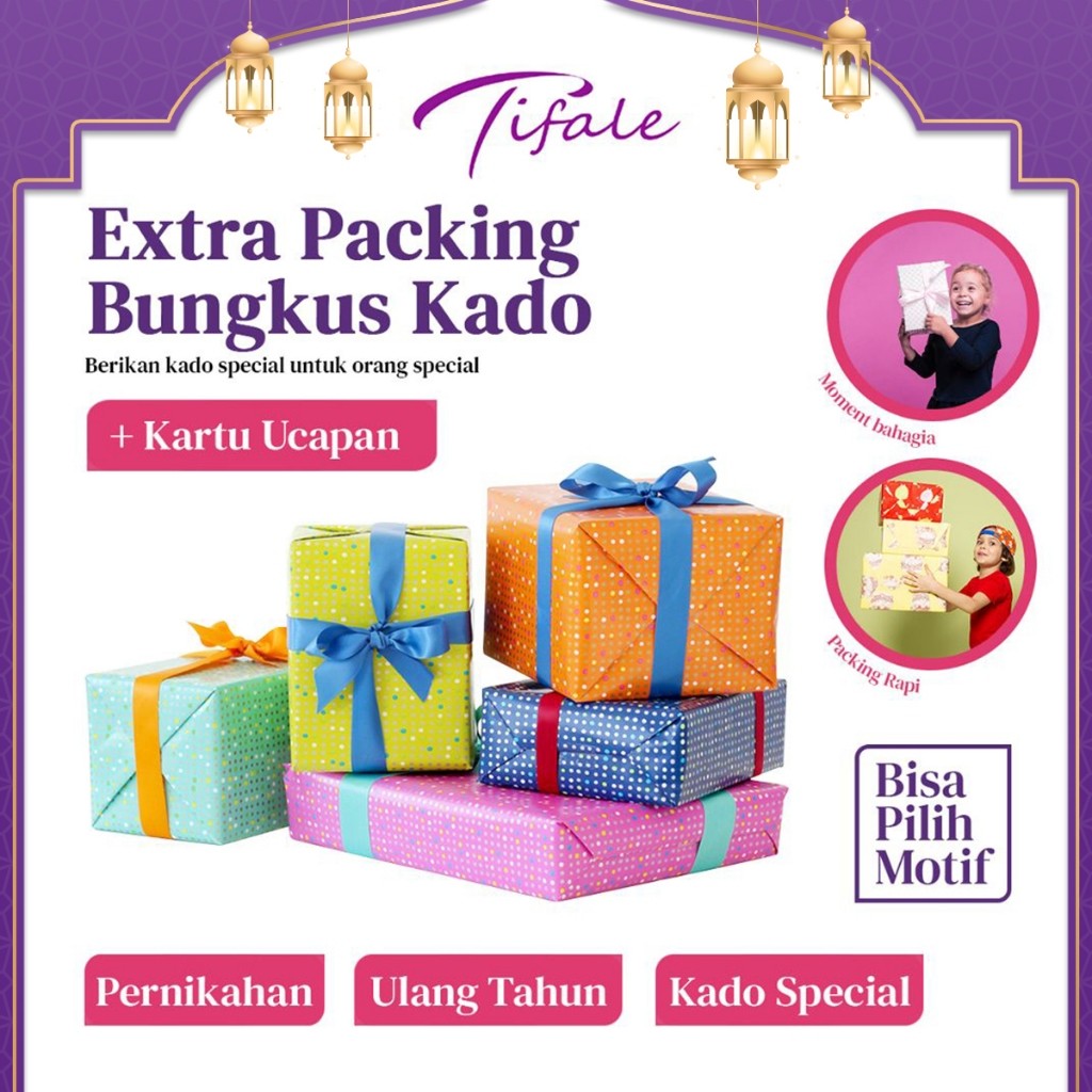 

Tifale Jasa Bungkus Kertas Kado / Packing Kertas Kado untuk Hadiah Nikahan Ulang Tahun Hari Spesial