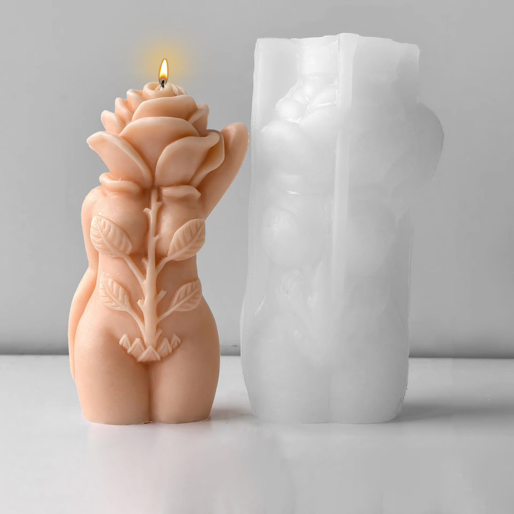 

Abstract Rose Body Candle Silicone Mold DIY Human Figure Plaster Decor Art Craft Resin Mould Home Decoration Gift Making