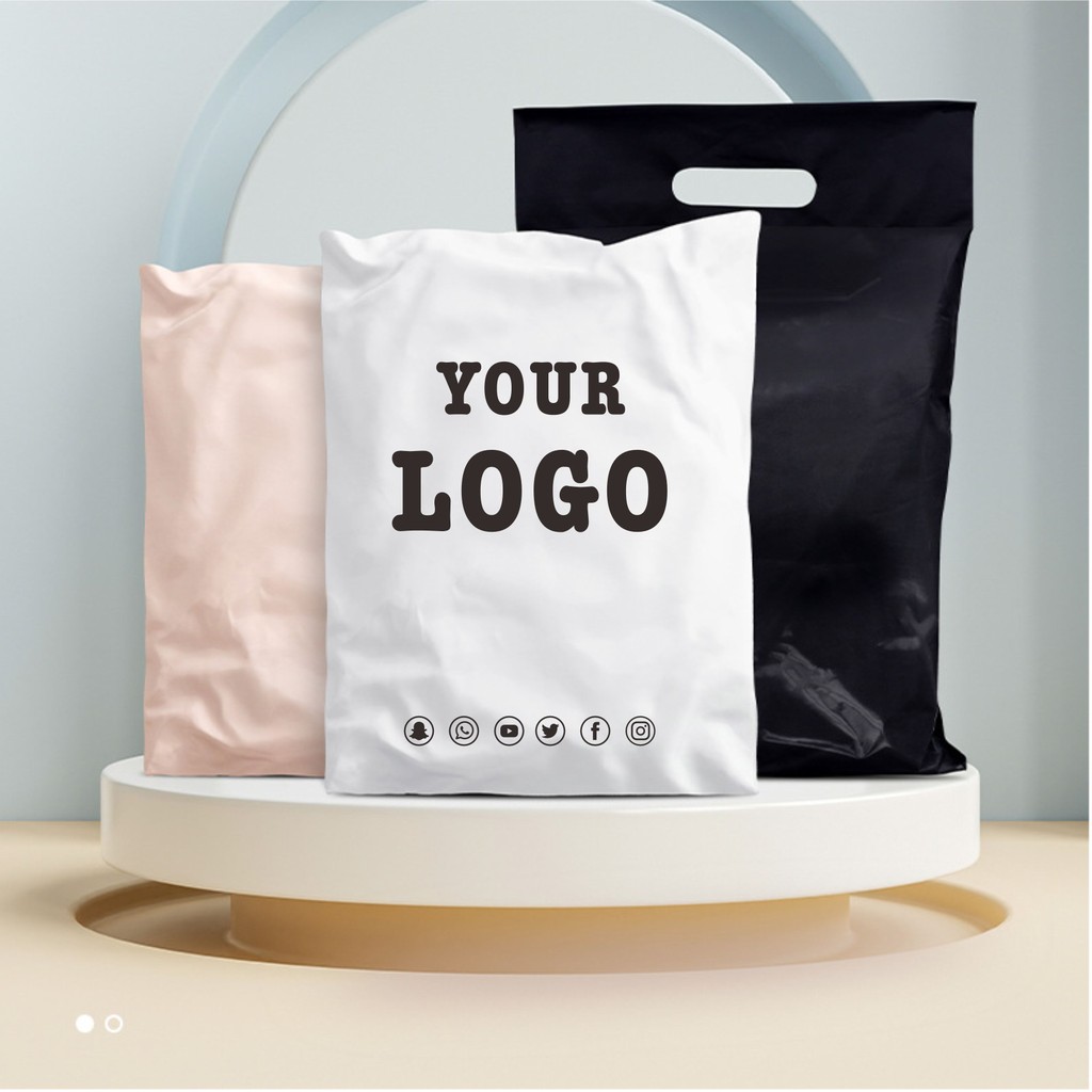 

Environmentally friendly custom printing logo, luxurious matte white plastic mailing envelope, polyethylene shipping bag 50pcs