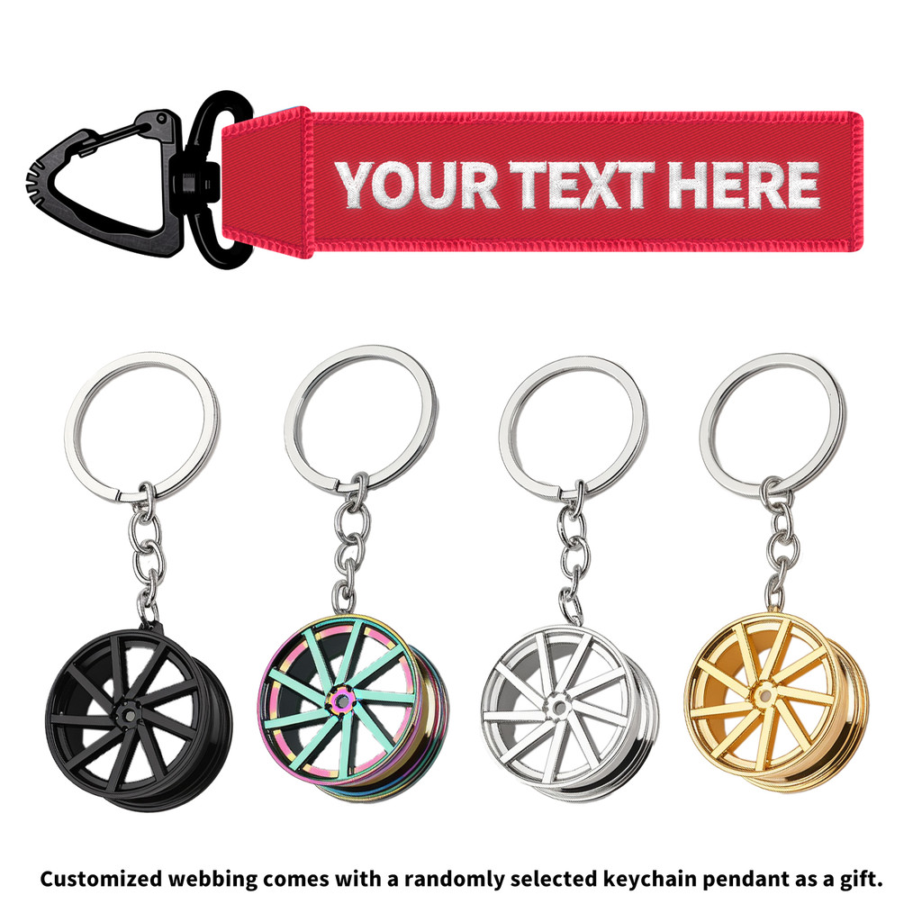 

Personalized keychain, custom name number tag, key ring accessories, embroidery keyring for luggage，crate，belt，gear，keyring