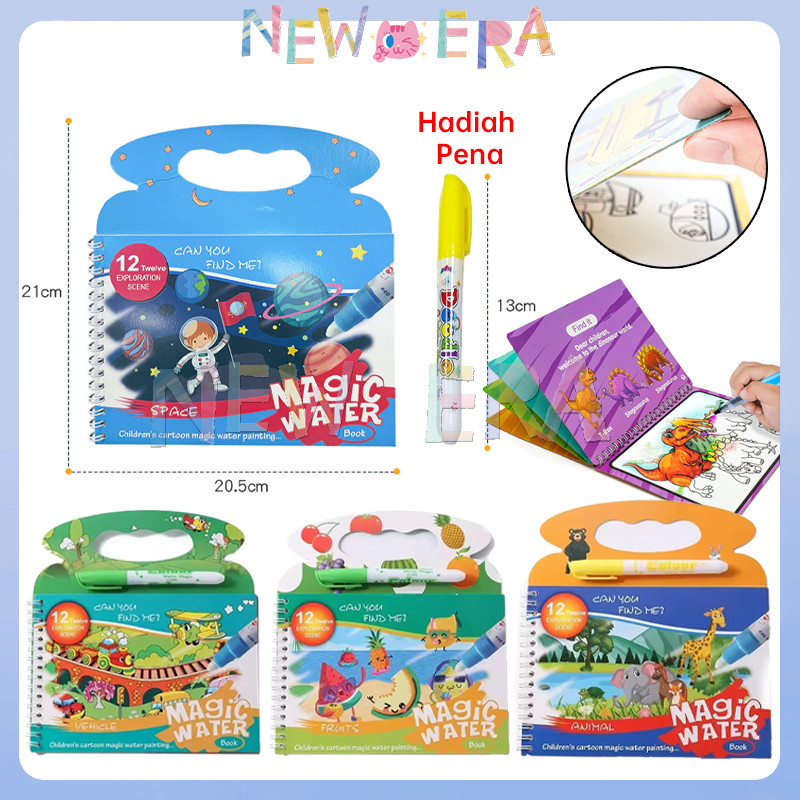 

Buku Mewarnai Ajaib Magic Water Book Dilengkapi Spidol Air