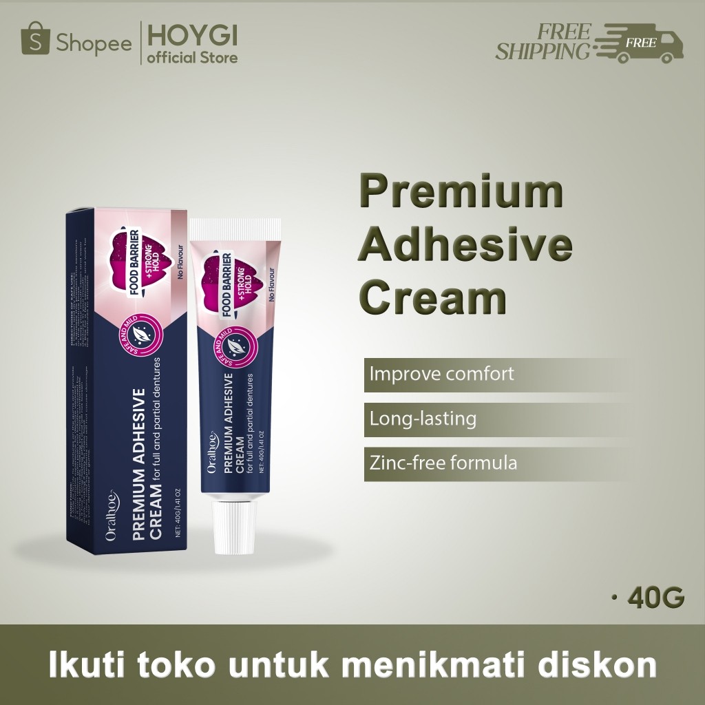 Oralhoe Lem Gigi Palsu 40g Gigi Palsu Instan Lem Gigi Palsu Tahan Lama Lem Perekat Gigi Palsu Bahan 