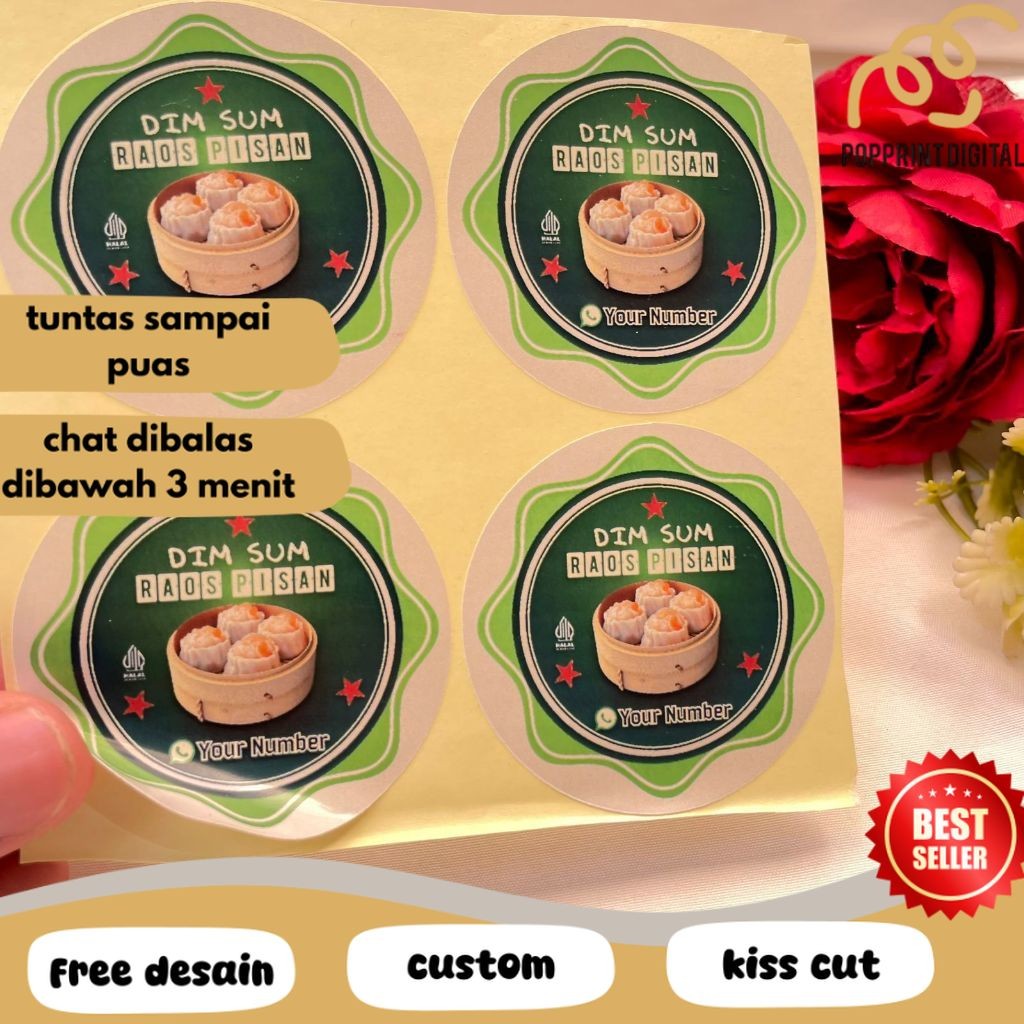 

PpD Sticker Print Label Makanan Dimsum Stiker Edisi Dim Sum Bentuk Bulat Chromo Uk.Kecil 2-4