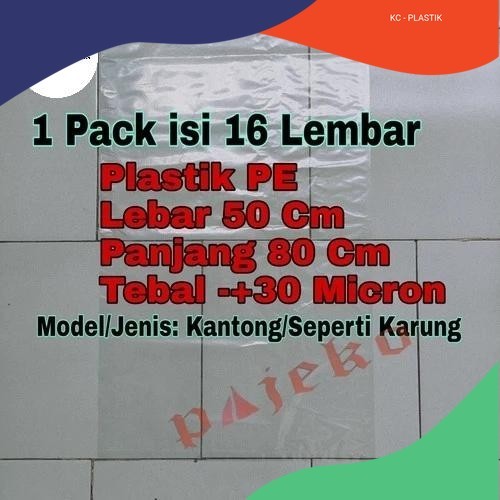 Kantong Plastik PE Pembungkus Bantal Sayuran 50 x 80 x 30 Micron