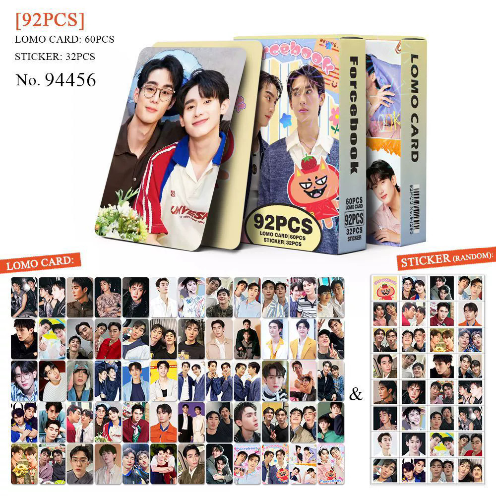 

92PCS Forcebook Thai Star Photo Cards Set with Stickers - Force & Book LOMO Collectible Cards for Scrapbook & Fan Support