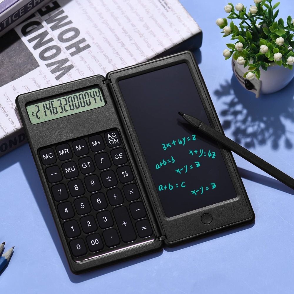 

Foldable Scientific Calculator Portable Erasable Function Calculators with Tablet 12 Digits Large Screen Display
