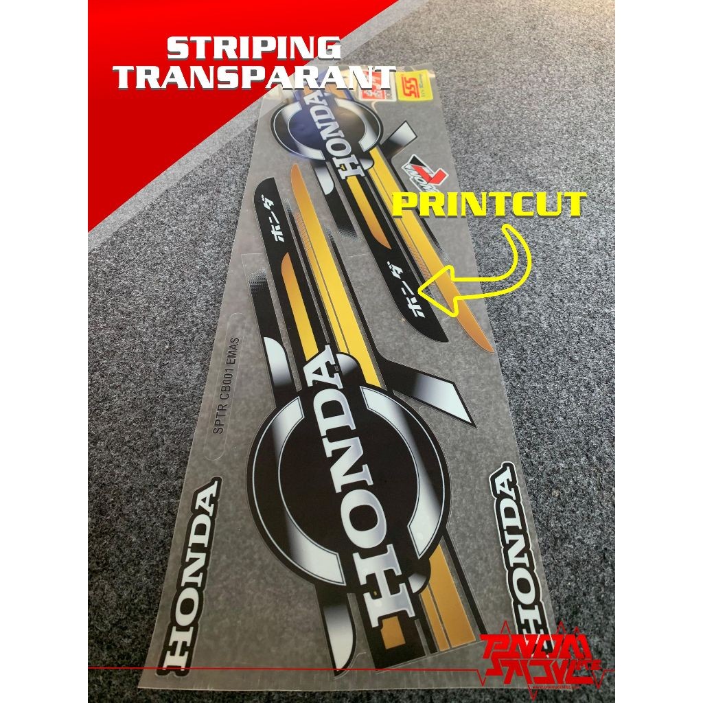 Striping CB 100 Transparan Variasi Sticker CB 125 Stiker CB Transparan