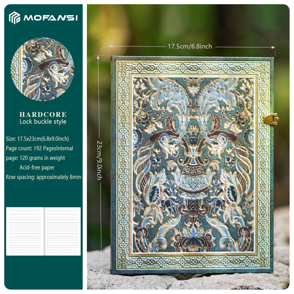 

Mofansi Gothic Dome Retro Style Notebook Notepad Diary 120g Paper Hand Ledger Premium Gift 160 Pages Medieval Style, Renaissance Era, Museum Collection