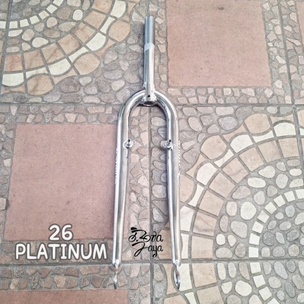 FORK - GARPU SEPEDA MTB 26 PLATINUM BESI DRAT 25.4 warna CHROME SPAREPART SEPEDA TERMURAH
