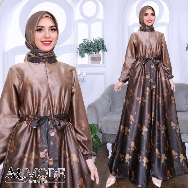 Gamis SET HIJAB Segi Empat Silk Allsize dan Jumbo