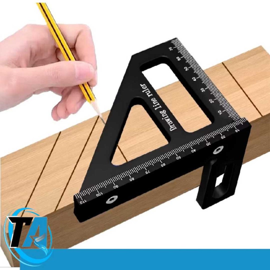 

Toohr Penggaris Pengukur Sudut Drawing Line Ruler 3D 45/90 Degree - TO1