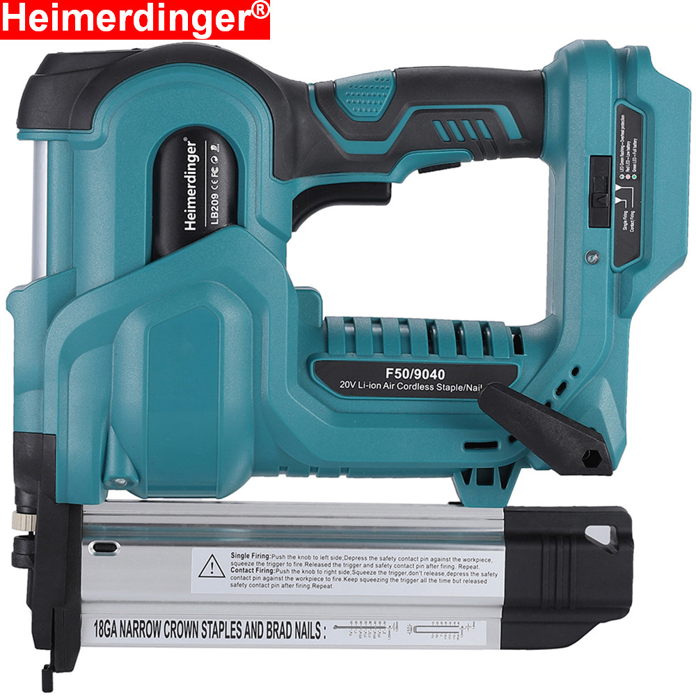 

18V Cordless Electric 2 in 1 Nailer/Stapler Gun,with 500pcs F50 and 9032(K432) Nail,Compatible Makita Heimerdinger Battery