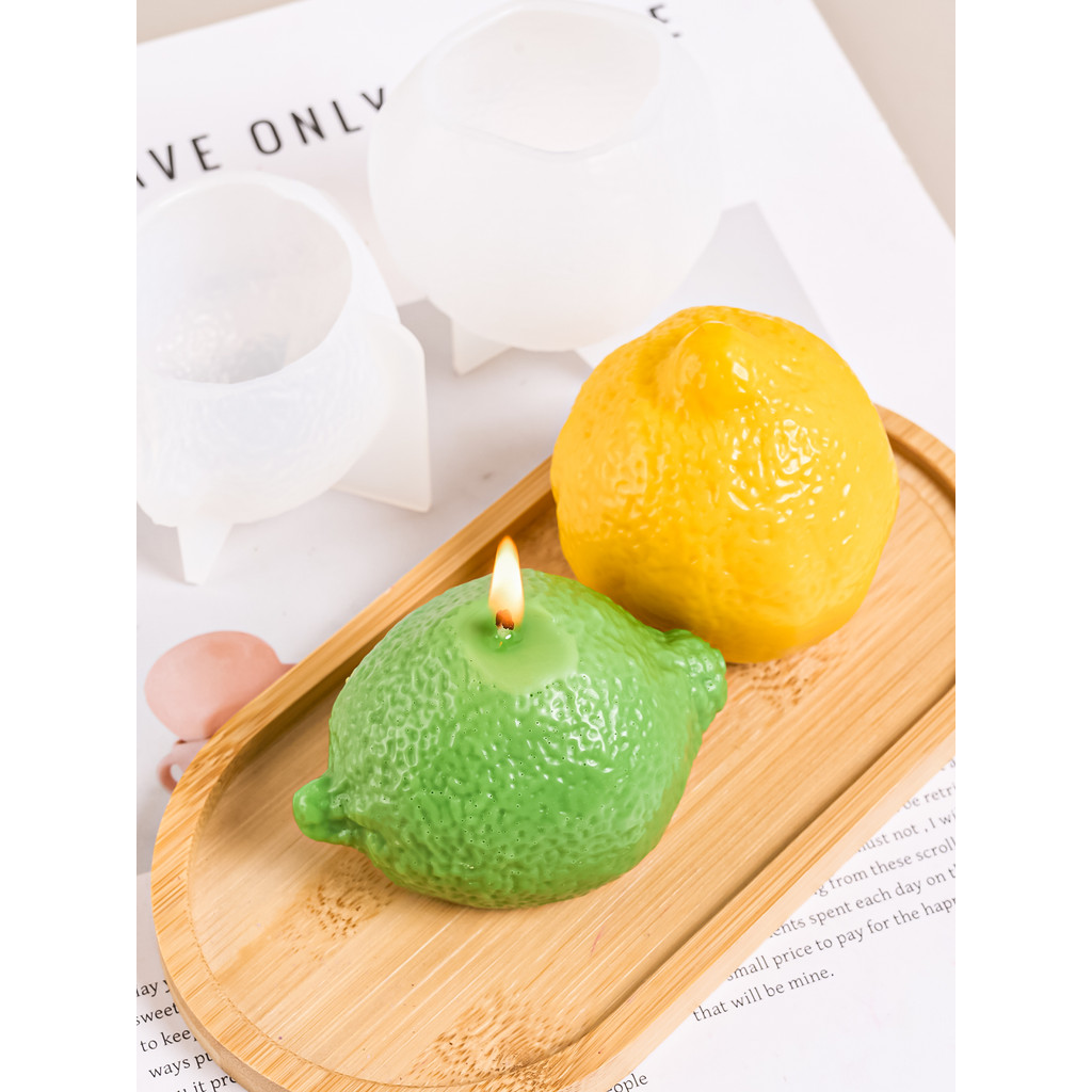 

Simulation Lemon Silicone Mold 3D Fruit Scented Candle Making Supplies DIY Handmade Soap Gypsum Resin Casting Molds Home Decor