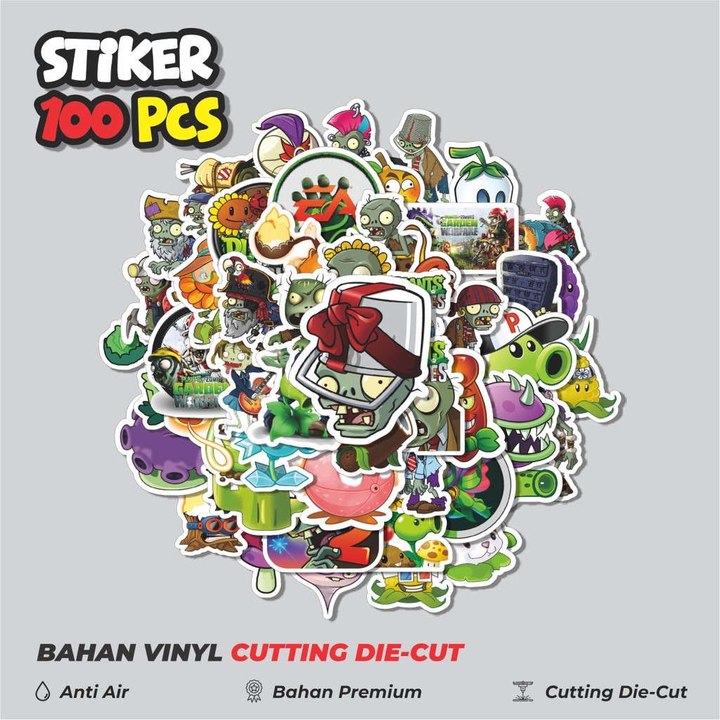 

Terbaru! 50 pcs Stiker Game Series PLANT vs ZOMBIE Character Mix 2 Dekorasi Lucu Kreatif untuk Notebook, Skateboard, HP