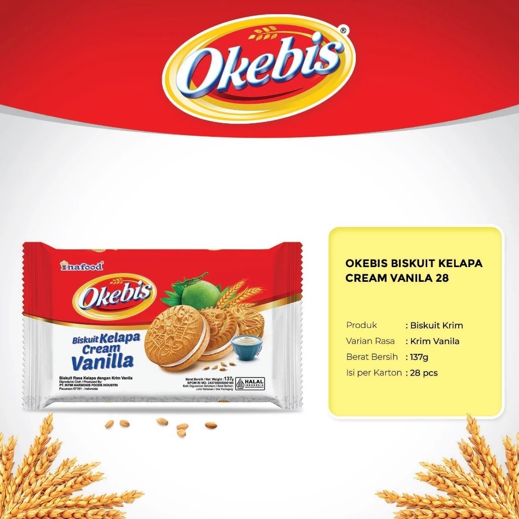 

[Biscuit] OkeBis - Biskuit Kelapa Cream Vanilla 137g