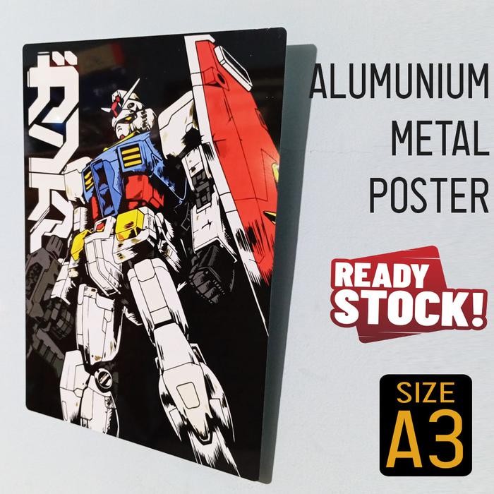 Aluminium Metal Print Poster Size A3 - Gundam Series - RX 78 Barbatos Unicorn Sazabi - RX-78 Head