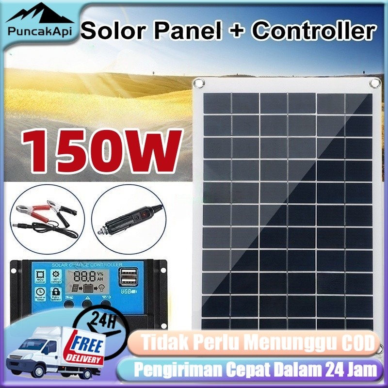 Solar Panel Surya 60W/100W/120W/150W Panel Tenaga Surya Aki Sprayer Elektrik 12v12ah Panel Surya Mul