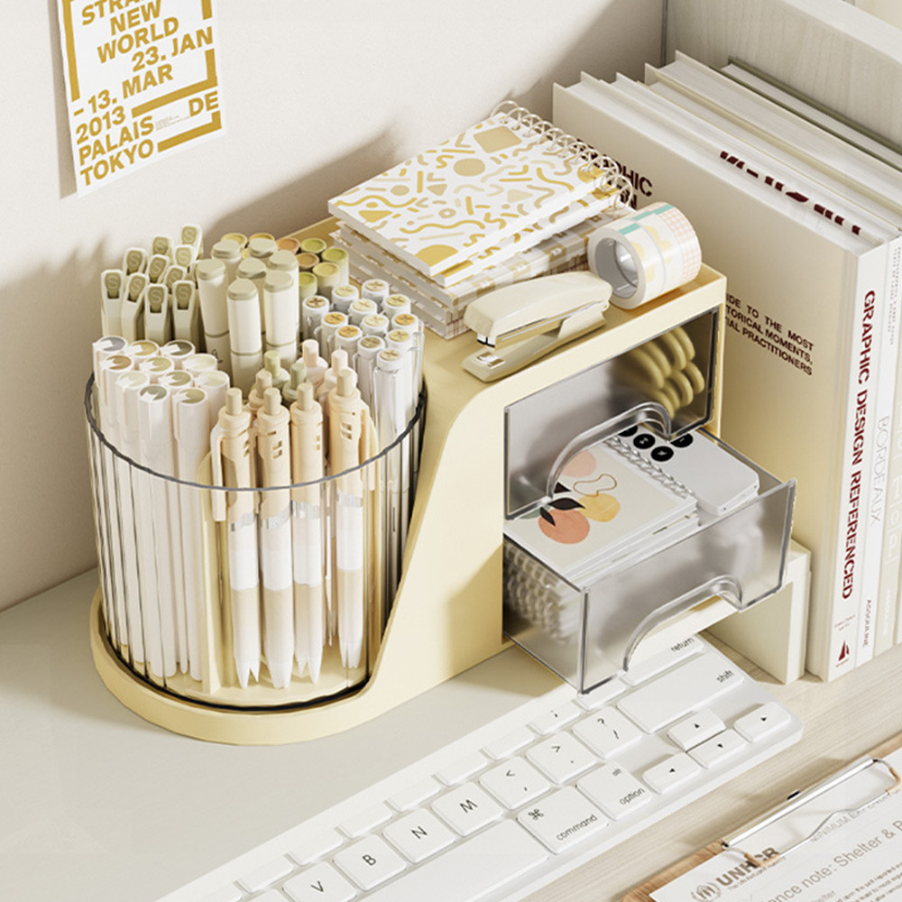 

Rak Penyimpanan Alat Tulis Organizer Kotak Penyimpanan Putar Alat Serbaguna Pen Holder - DD025