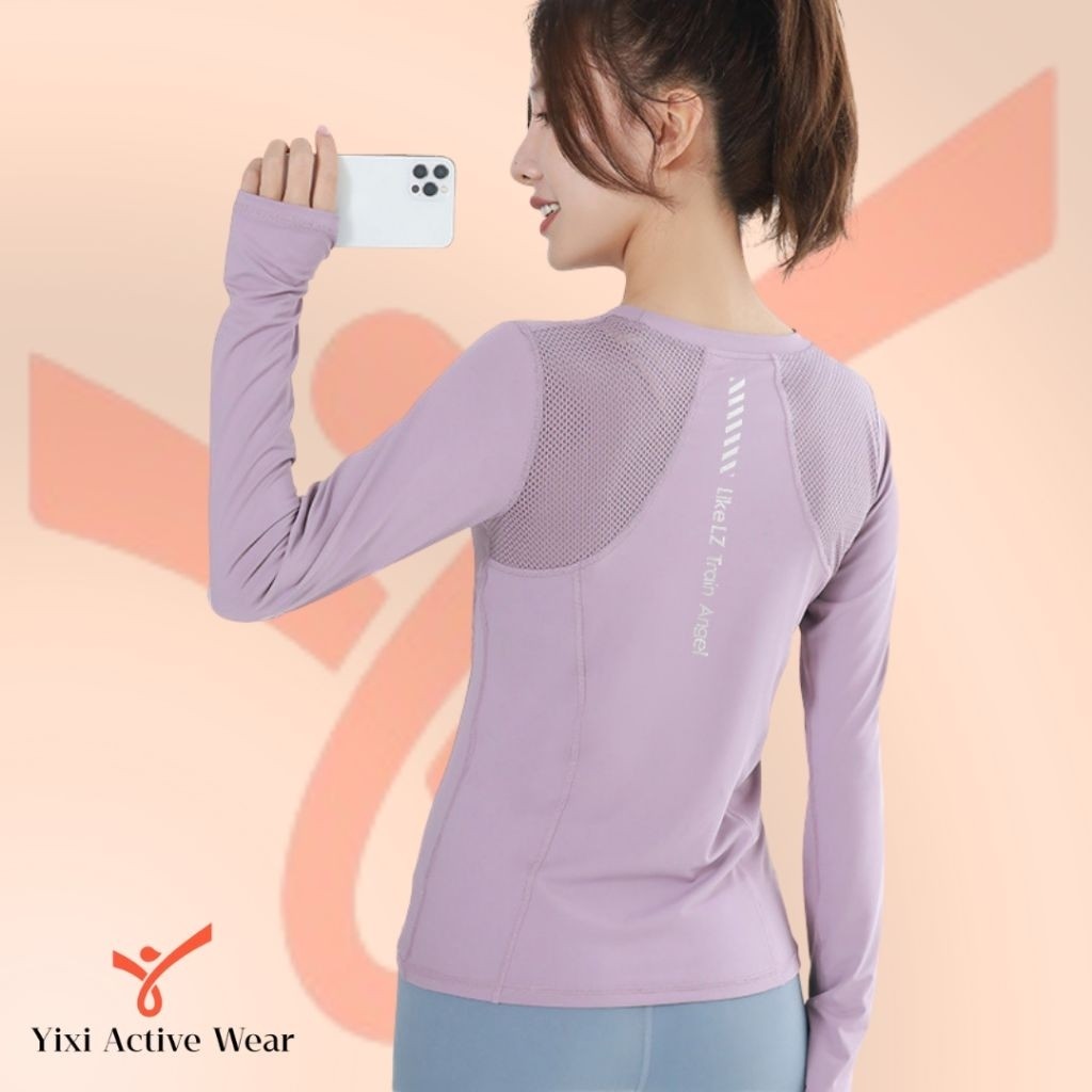 YIXI | Baju lengan panjang dry fit olahraga