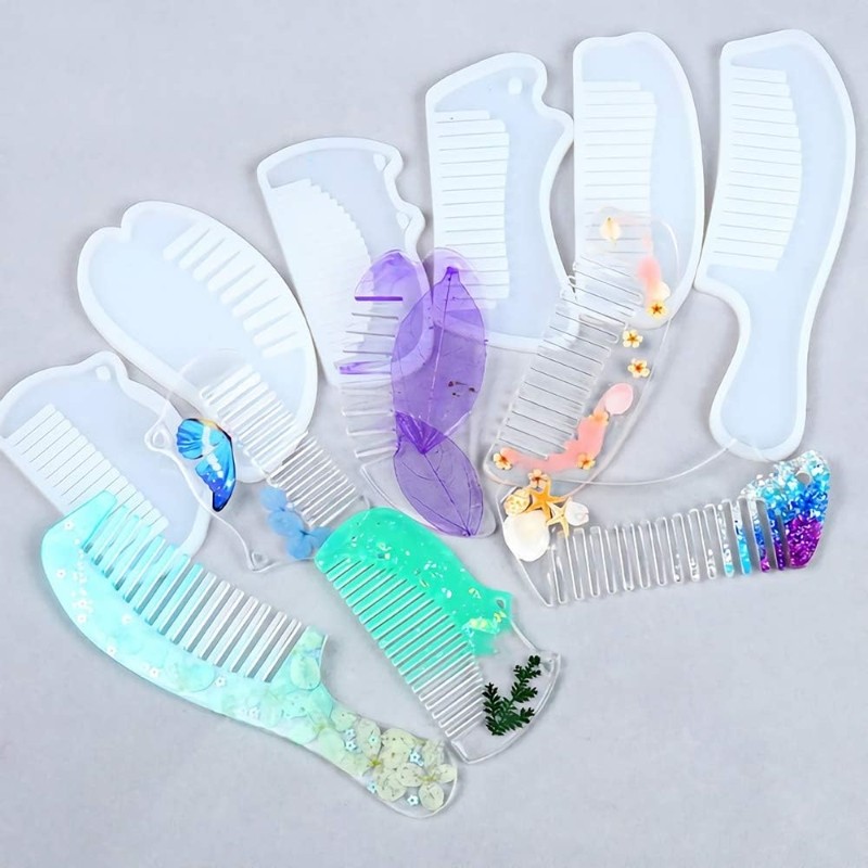 

DIY 3D Transparent Silicone Comb Mold Epoxy Resin Molds For Jewelry Making Tools