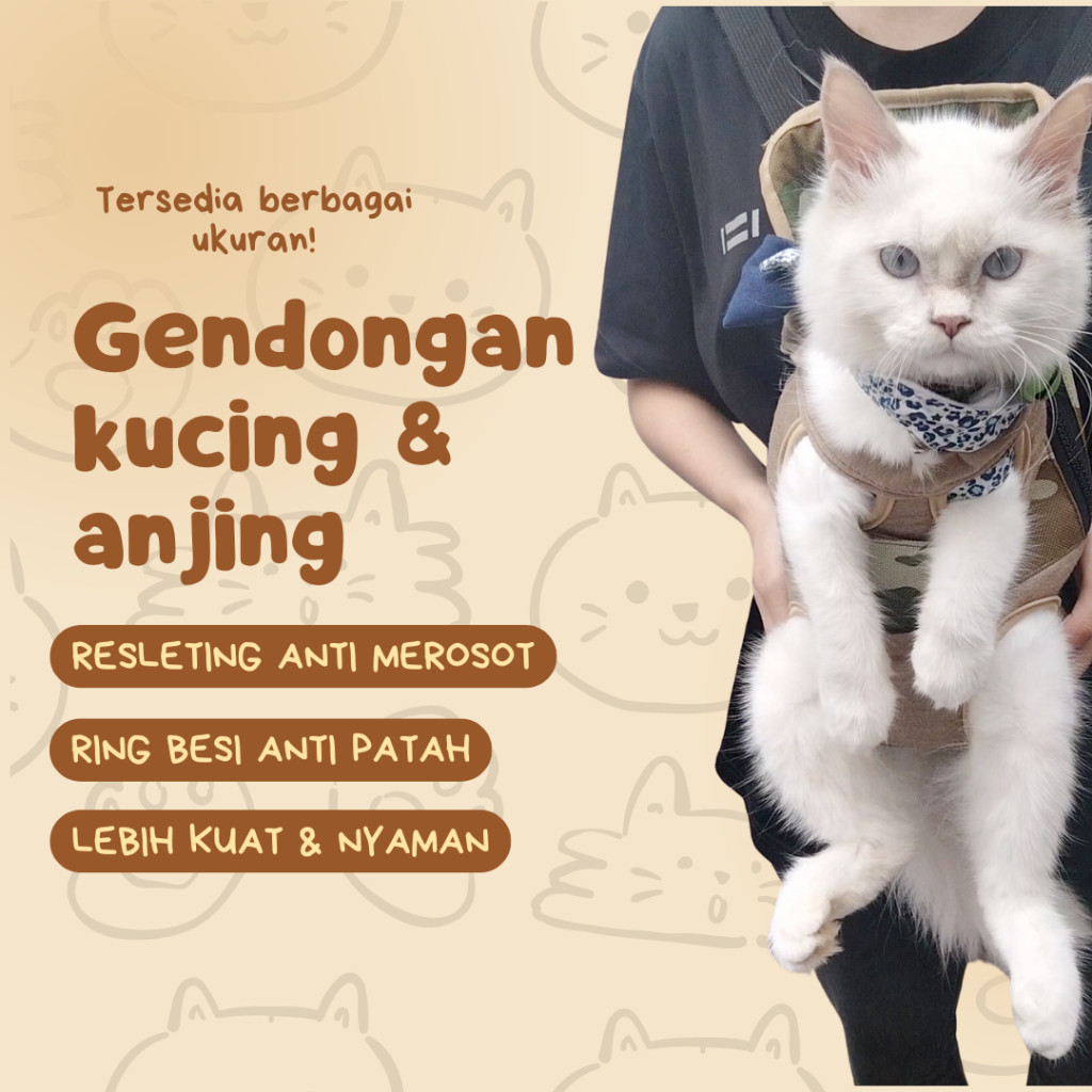 Gendongan Kucing Depan Belakang Tas Gendong Anjing Kitten Lucu