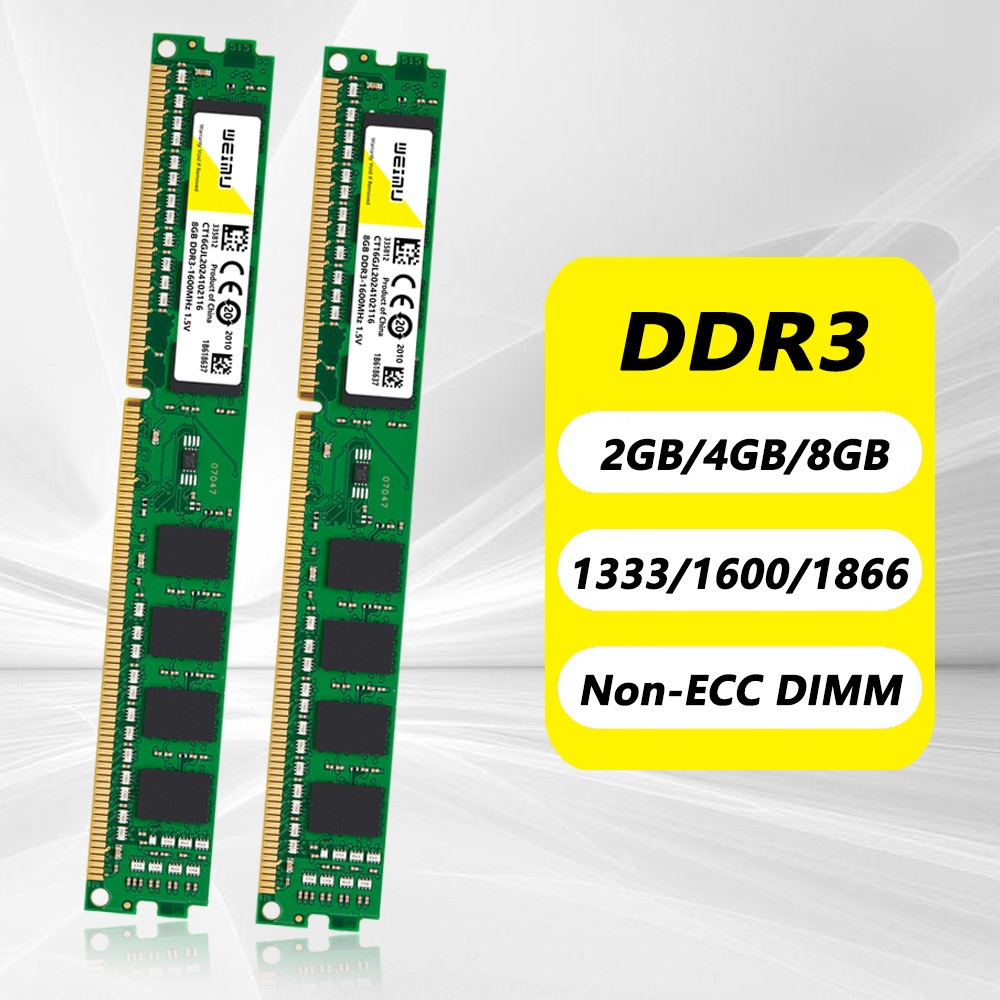 DDR3 2GB 4GB 8GB Desktop Memories Ram 1066 1333 1600 1866Mhz PC3 8500 10600 12300 1.5V 240Pin Non-EC