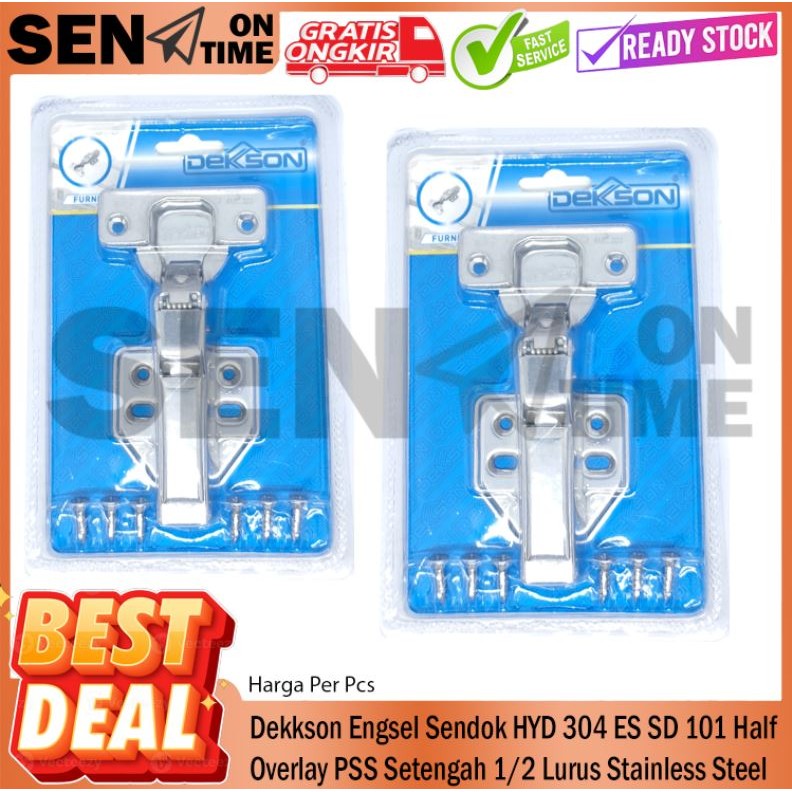 Dekkson Engsel Sendok HYD 304 ES SD 101 Half Overlay PSS Engsil Pintu Lemari Kitchen Set Pintu Kabin