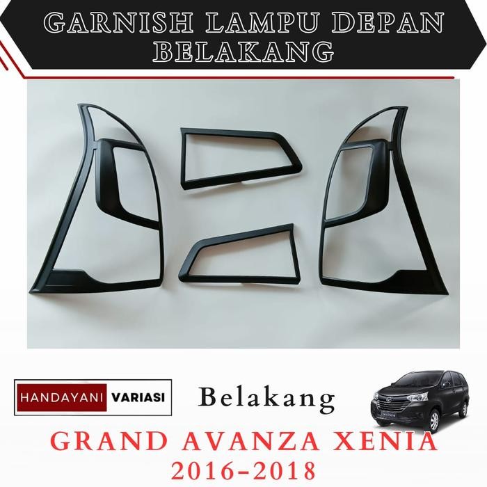 Garnish Cover Lampu Grand Avanza Xenia Veloz 2016 2018 Hitam