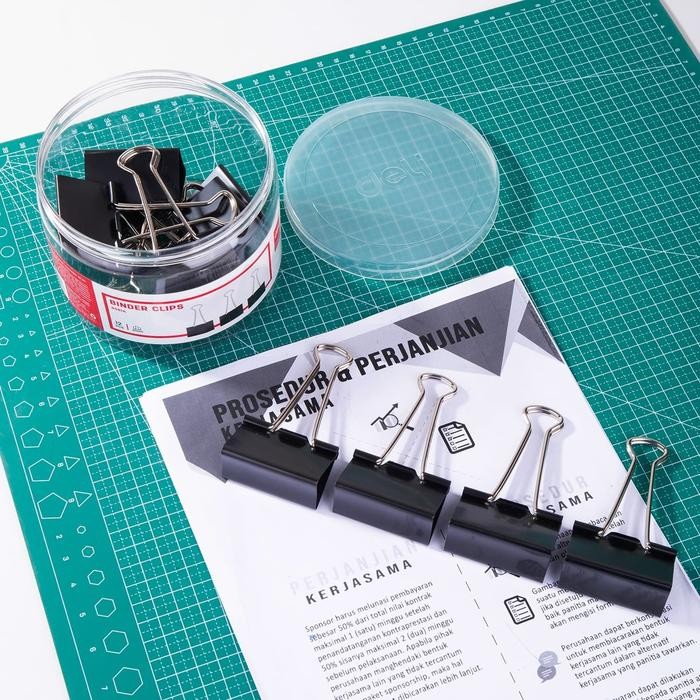 

Promo Deli Klip Binder / Binder Clip - Hitam&Black 12/Tube 51mm E8561A