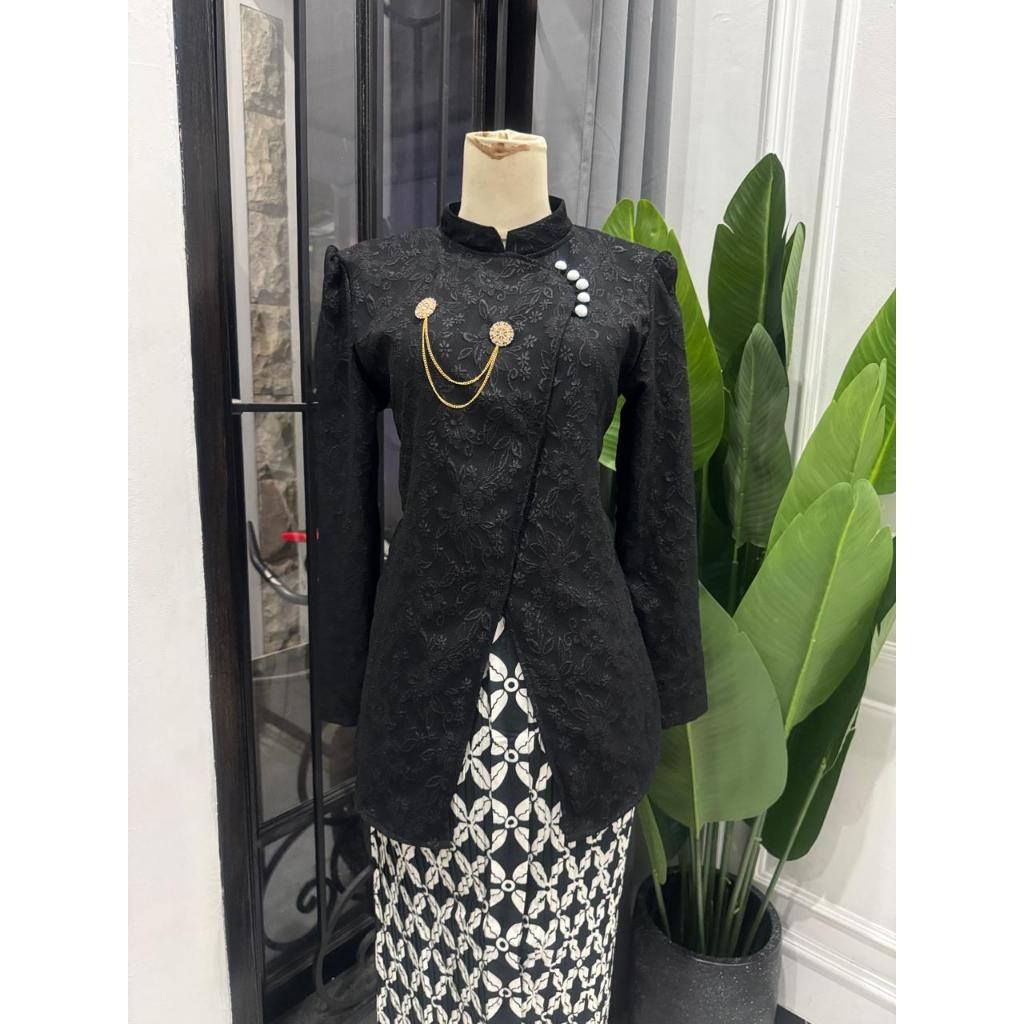 HORE Set Kebaya Janggan Kretek Jaquard ( Free bross + free hijab ) / kebaya modern / kebaya bali / k
