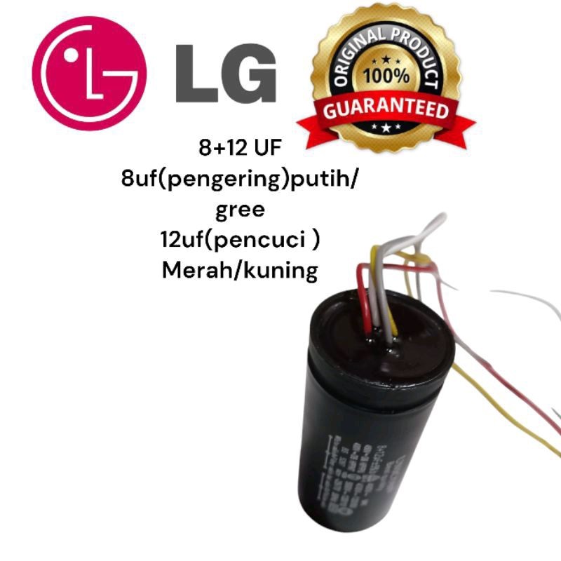 KAPASITOR MESIN CUCI 2 TABUNG LG 12+8uF