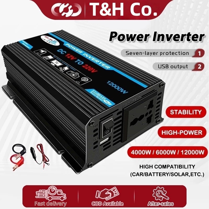 Power Inverter Digital 4000W/5000Watt Inverter DC To AC Inverter 4000W DC 12V Ke AC 220V Dengan Dual