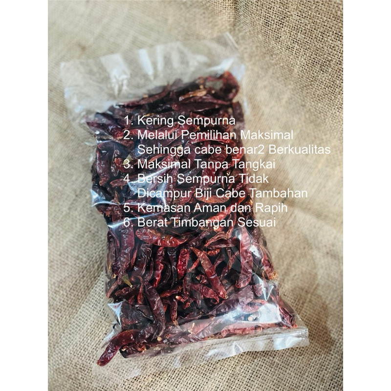 

PROMO Cabe Teja / Rawit SR Kering Pedas 1000gr Tanpa Tangkai SUPER PEDAS (GRADE A)