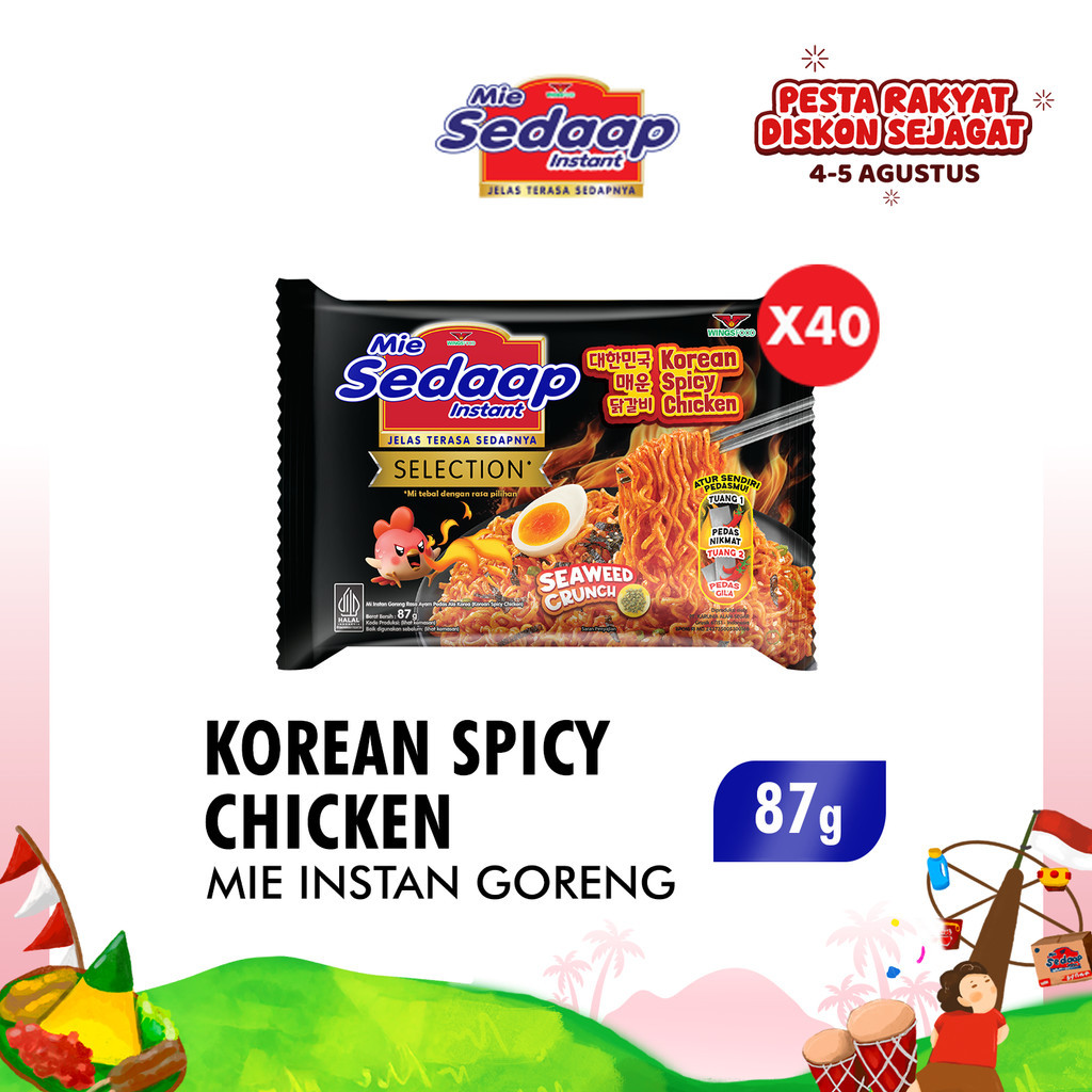 

Sedaap Mie Instan Korean Spicy Chicken Bag 87 gr x40