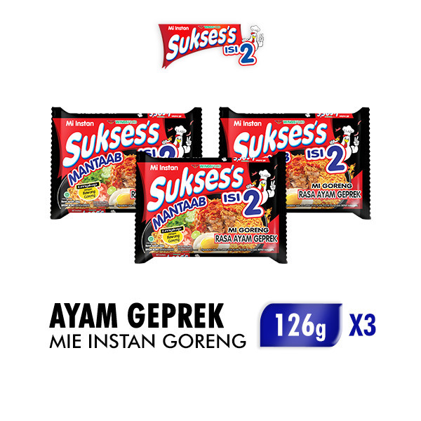 

Suksess Mie Instan Goreng Ayam Geprek Bag 126 gr x3