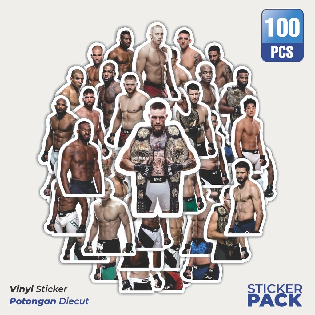 

100 PCS STIKER Sport Series UFC Player Mix Waterproof Aesthetic- Untuk Laptop, Motor, dan Helm - Paper Stationery Pack