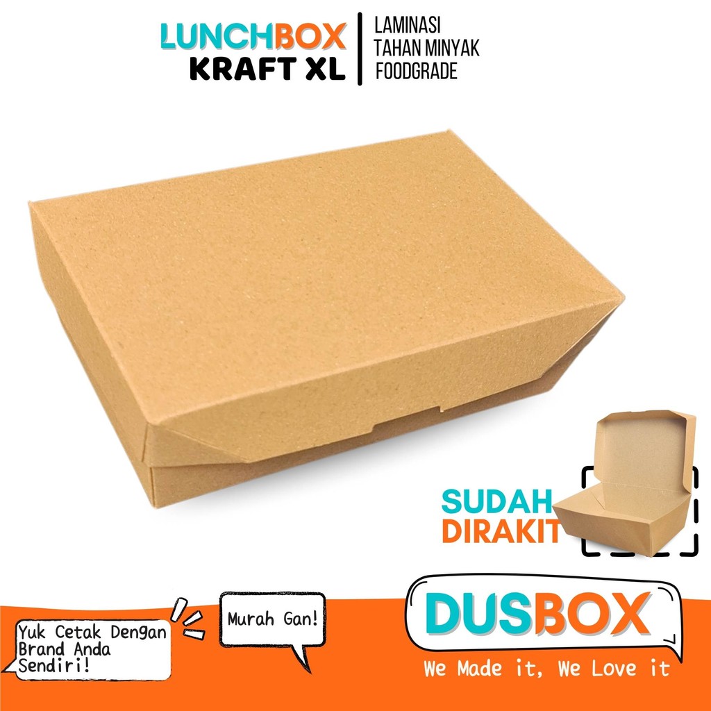 Paper Lunch Box XL / Lunch Box Paper / Paper lunch Box Ivory / Kemasan Lunch Box  / Kemasan Ayam Gep