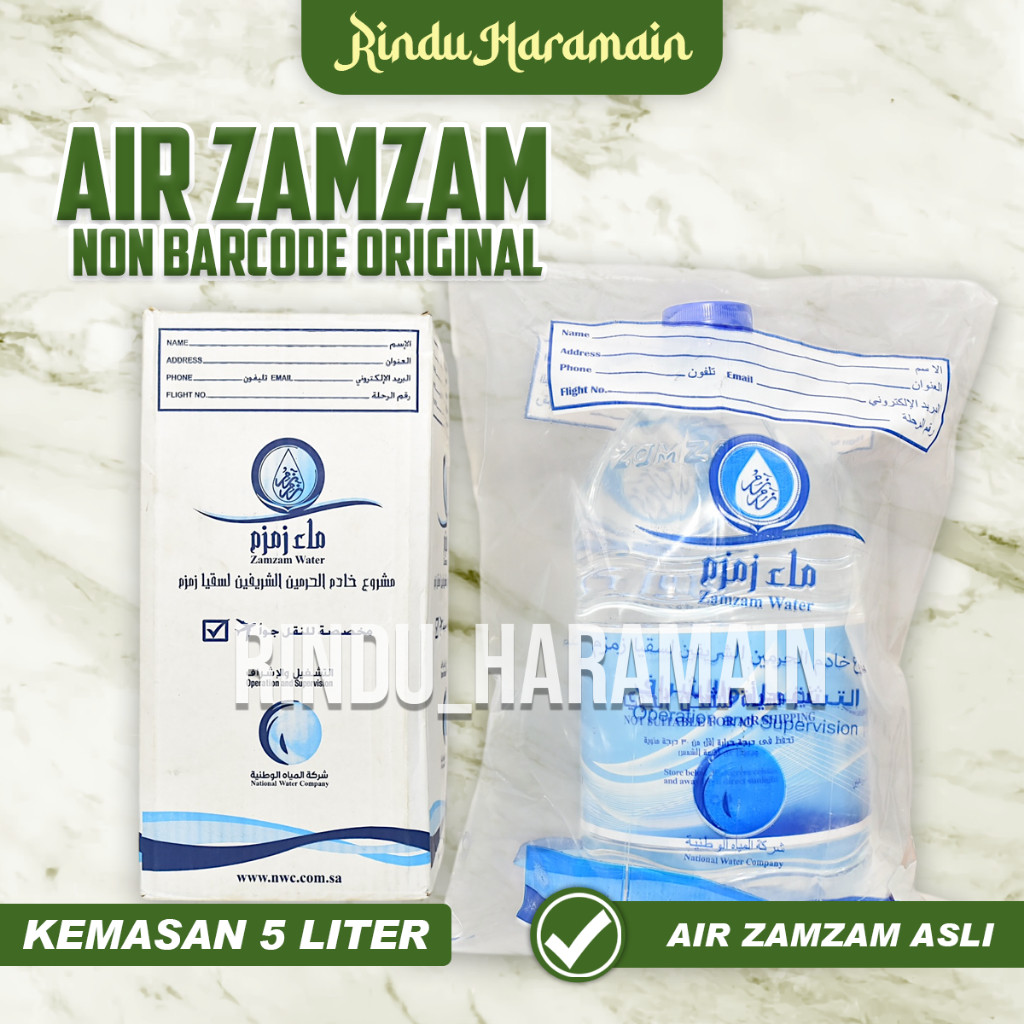 

Rindu Haramain - Air Zam Zam 5 Liter Non Barcode Asli 100% Original Mekkah | Zam Zam Original