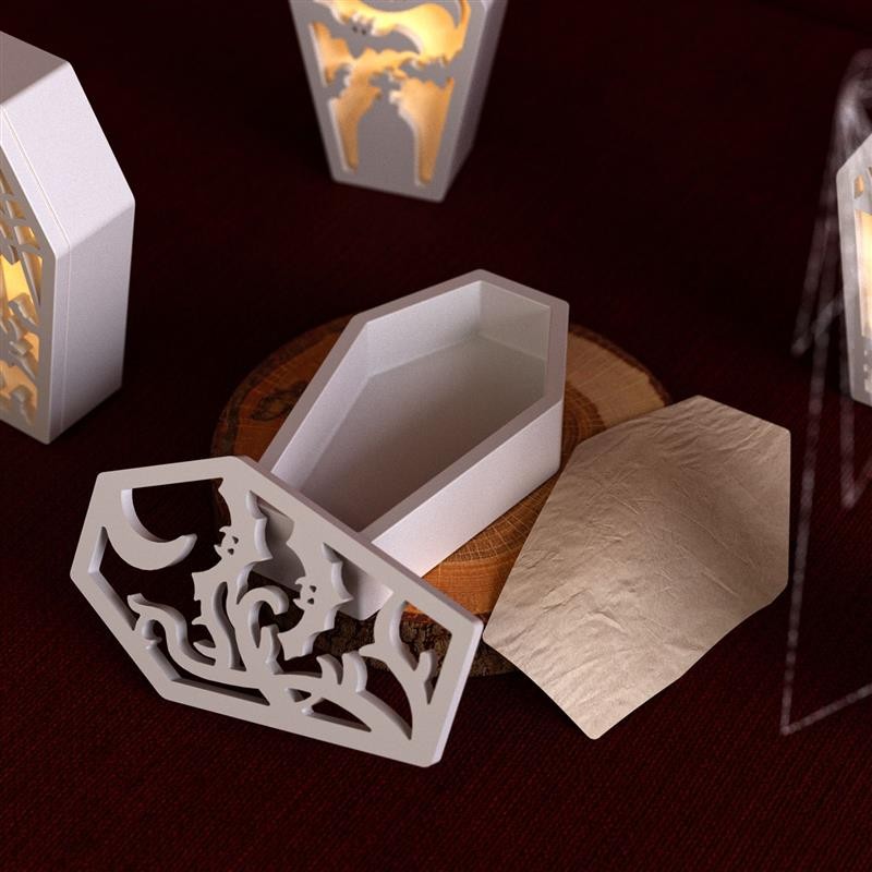

Hollow Halloween Silicone Mold Lamp Silhouette Candle Holder Ornament Decor DIY Epoxy Resin Gypsum Concrete Mold Crafts Making