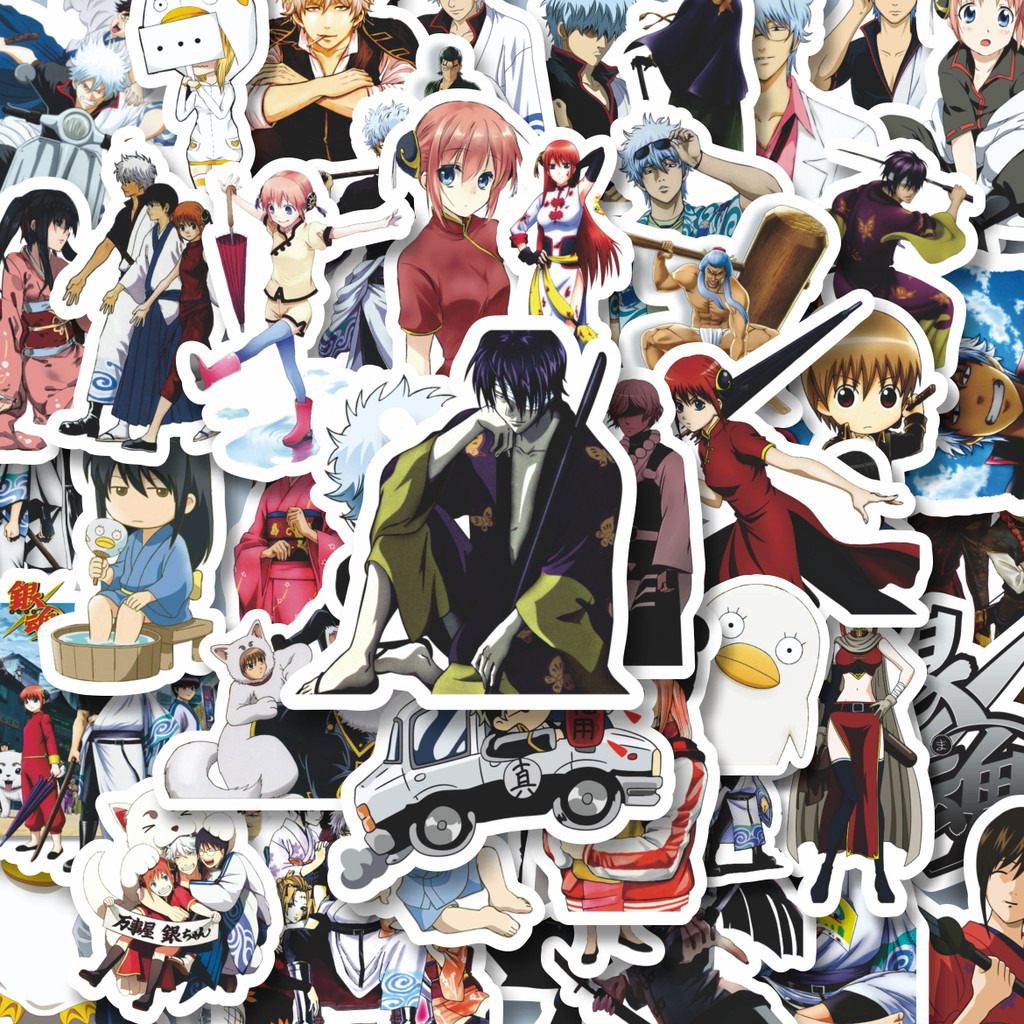 

100PCS Lucu Stiker Anime Series Gintama Character Mix 1 Stiker Aesthetic Stiker Anti Air Stikers Berperekat Waterproof sticker decal buat Motor Helm Buku Journal Koper Casing HP Laptop Botol Minum Hadiah anak