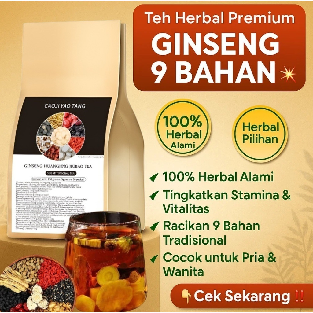 

⭐【Beli 2 Gratis 1】 Teh Ginseng / Menambah Tenaga / Meningkatkan Kekebalan Tubuh / Meningkatkan Stamina / Teh Herbal Alami/teh Kesehatan Herbal/teh Sembilan Harta Karun Ginseng