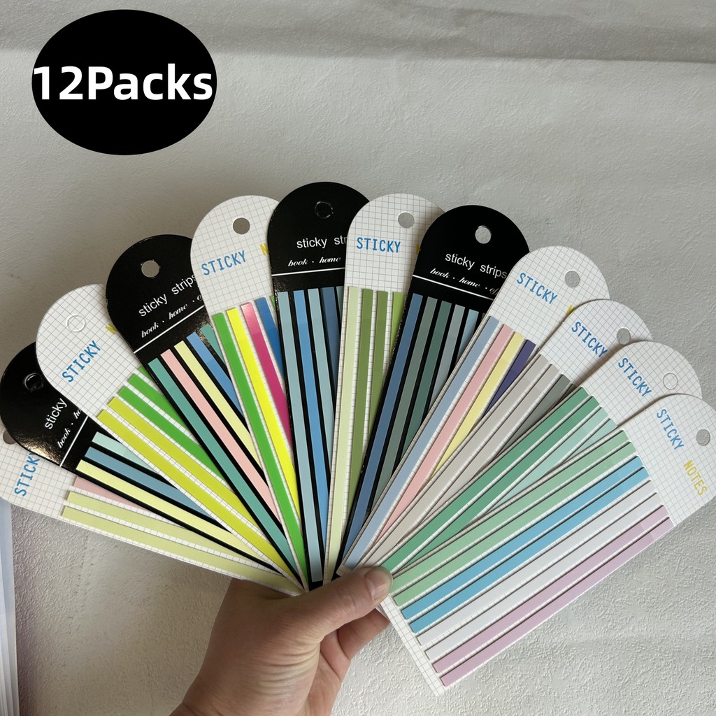

KindFuny 12 Packs Transparent Sticky Notes Reading Annotation for Books Notepad Bookmarks Memo Pad Index Tabs Stationery