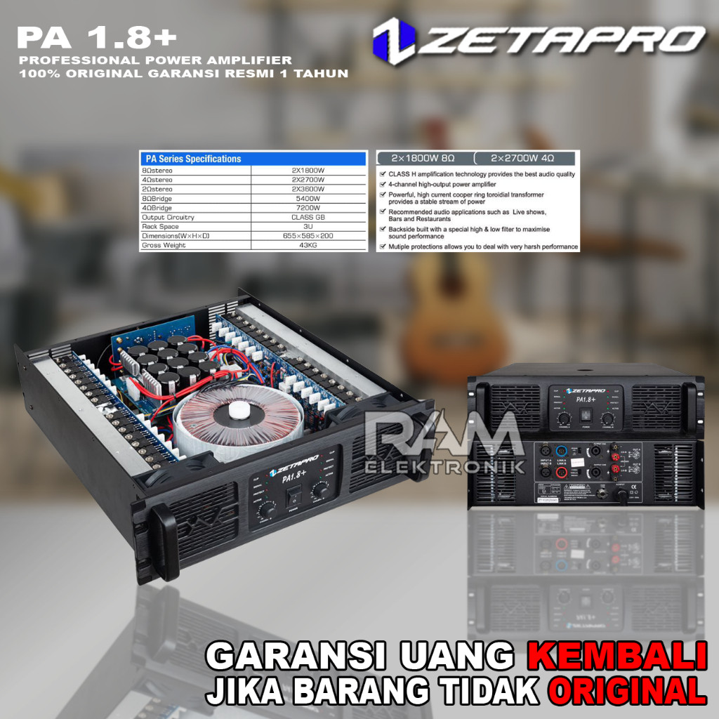 Power Amplifier ZETAPRO PA 1.8+ / PA 1.8 + / PA 1 8 Plus Original